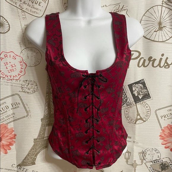 Victoria Secret Red and Black Bustier - Picture 2 of 11